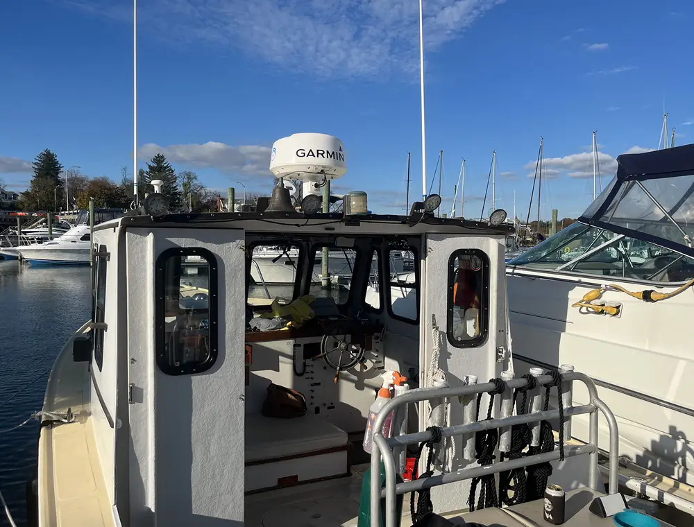 The heated cabin aboard Lady Kasey