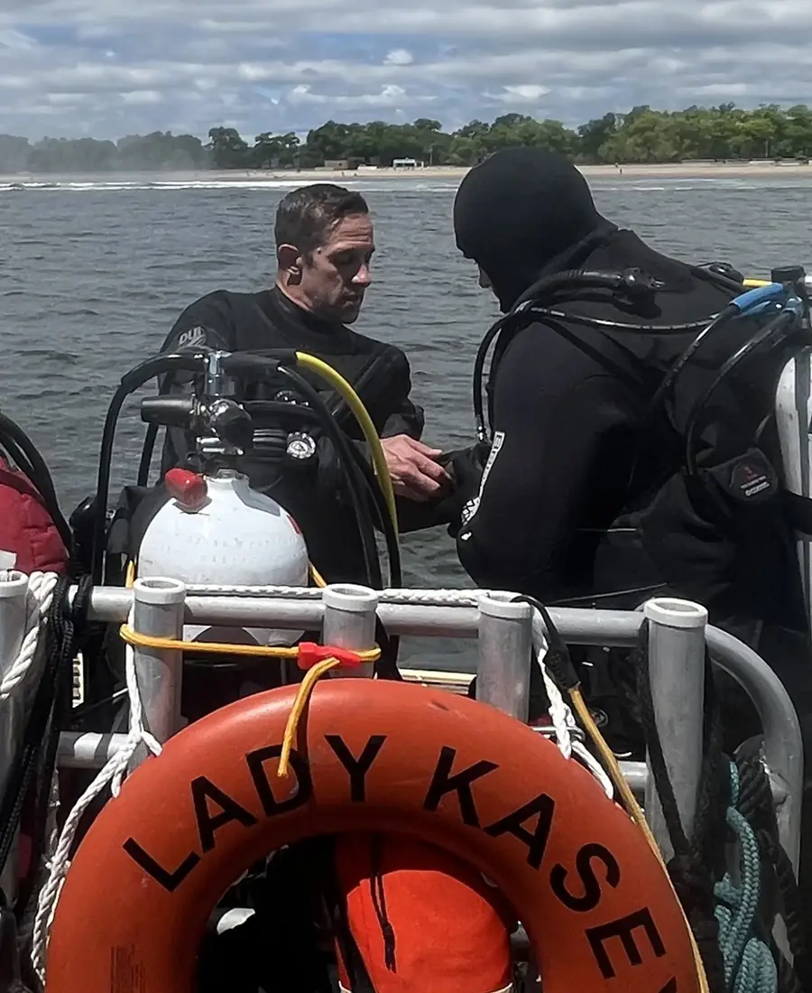 Divers gearing up aboard Lady Kasey